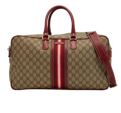 GG Weekender, &pound;850, Handbags, Beige/Red, Canvas, Front view
